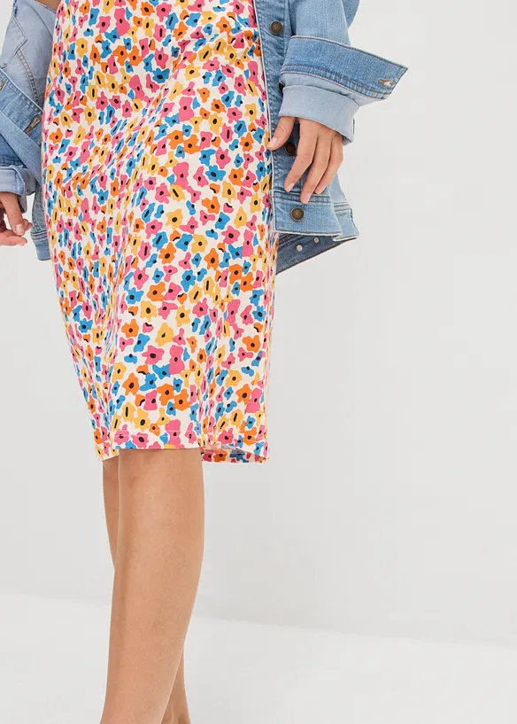 Jerseykjol i viskosmix, bonprix