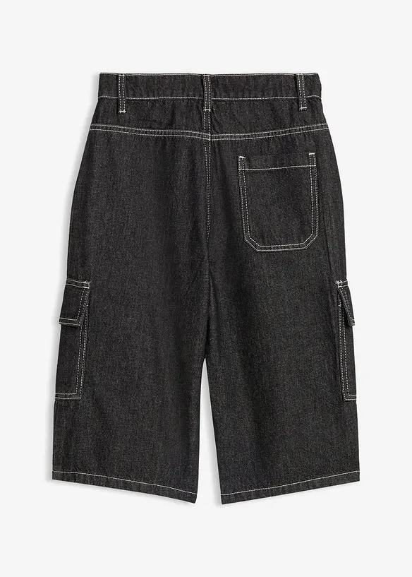 Loose Fit jeansbermudas med kontrasterande s&ouml;mmar, bonprix