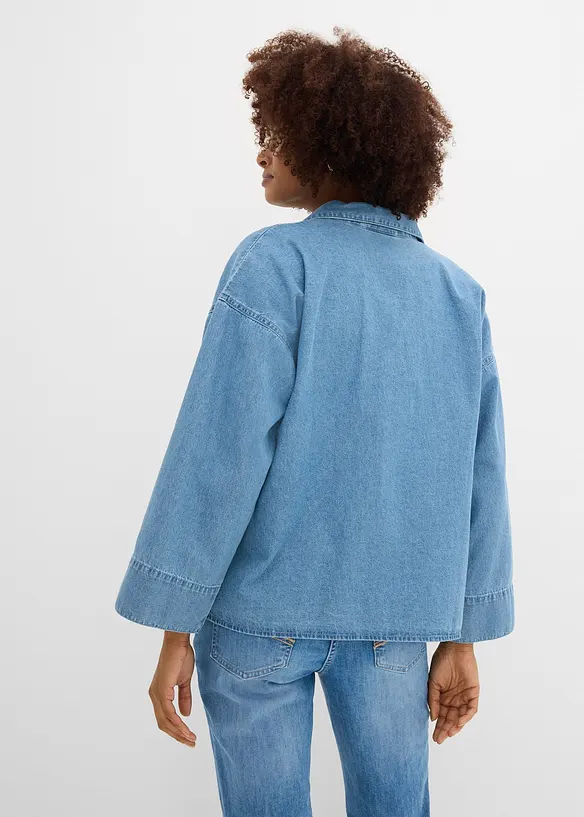 Jeansblus i ekologisk bomull, bonprix