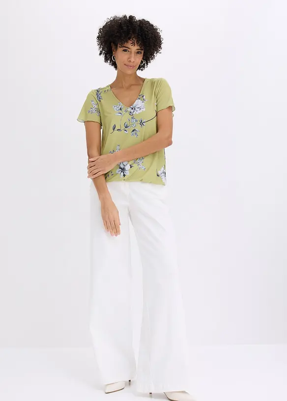 Topp med res&aring;r i nederkanten, bonprix