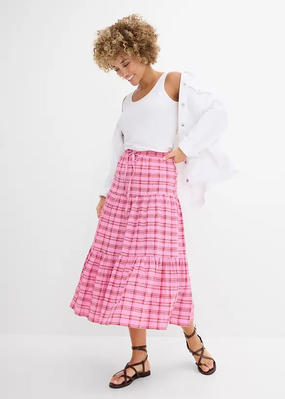 Mellanl&aring;ng kjol i ren bomull, bonprix