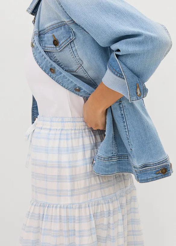 Mellanl&aring;ng kjol i ren bomull, bonprix