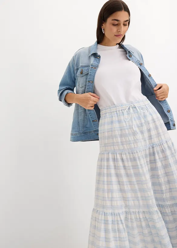 Mellanl&aring;ng kjol i ren bomull, bonprix