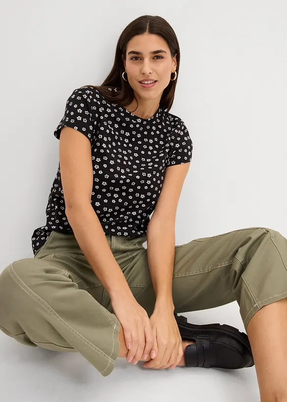 Topp (3-pack) i en mix av bomull och elastan, bonprix