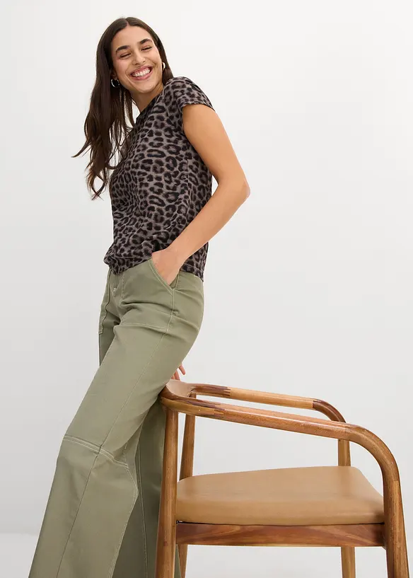 Topp (3-pack) i en mix av bomull och elastan, bonprix