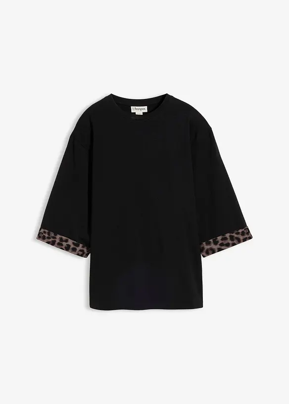 Sweatshirt med leopardm&ouml;nster i bomullsmix, bonprix