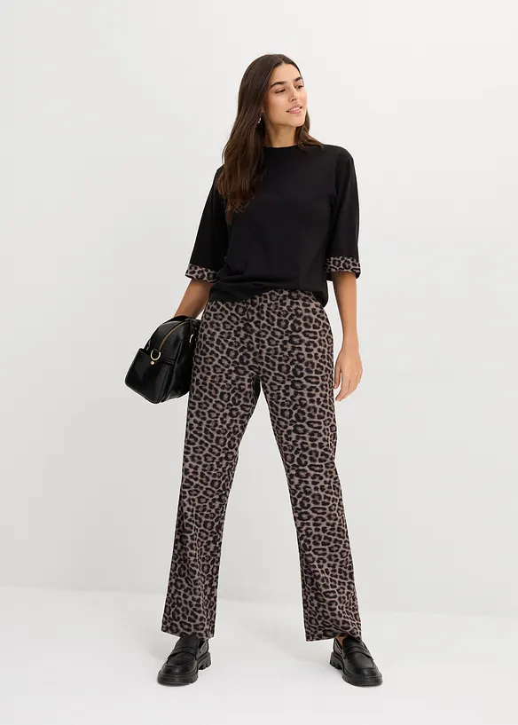 Sweatshirt med leopardm&ouml;nster i bomullsmix, bonprix