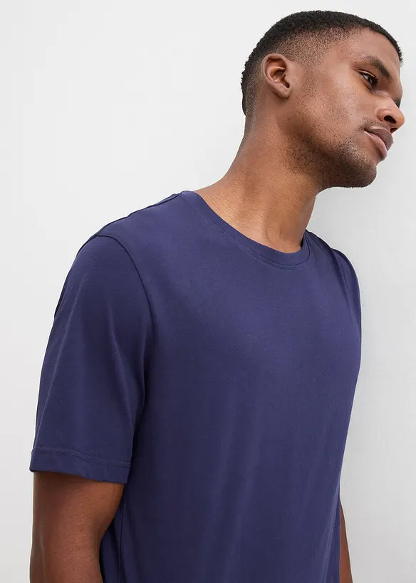 Kort pyjamas i bomull med v&auml;vd byxa, bonprix