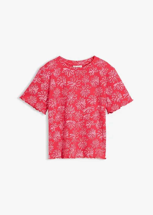 Kort T-shirt i bomullsmix, bonprix