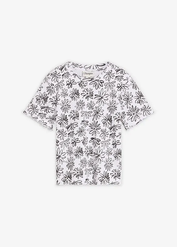 Kort T-shirt i bomullsmix, bonprix