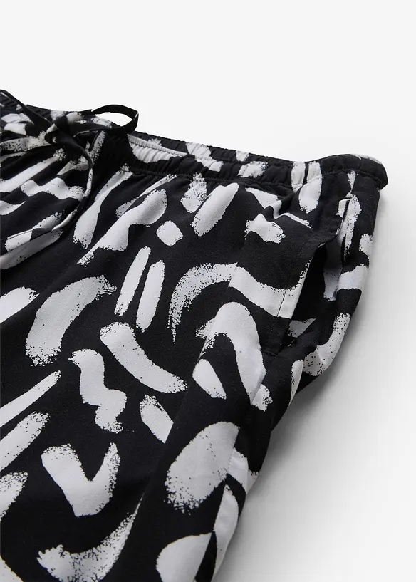 M&ouml;nstrad dra p&aring;-byxa i f&ouml;ljsam viskos, bonprix