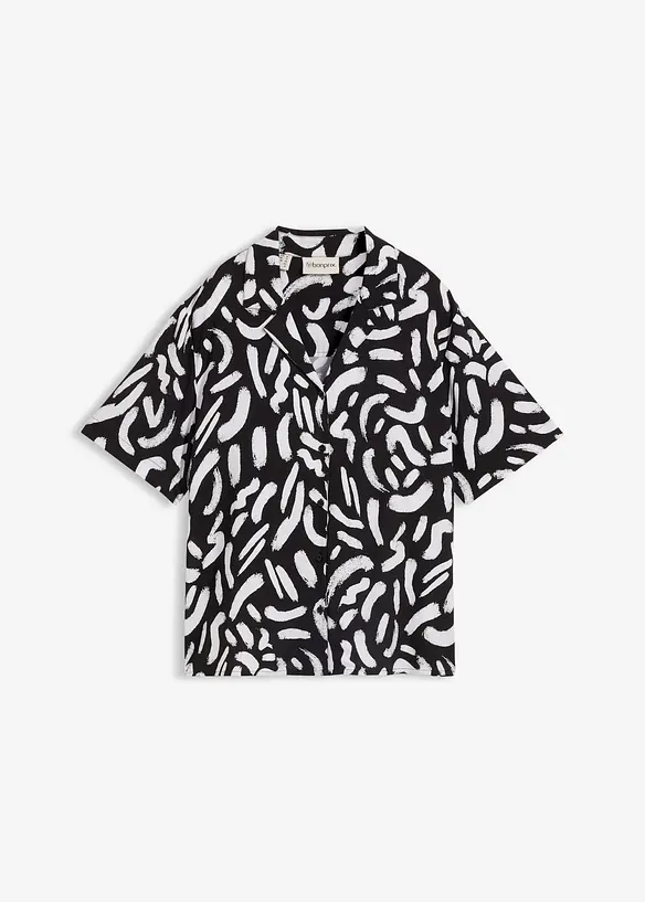 Skjortblus i f&ouml;ljsam viskos, bonprix