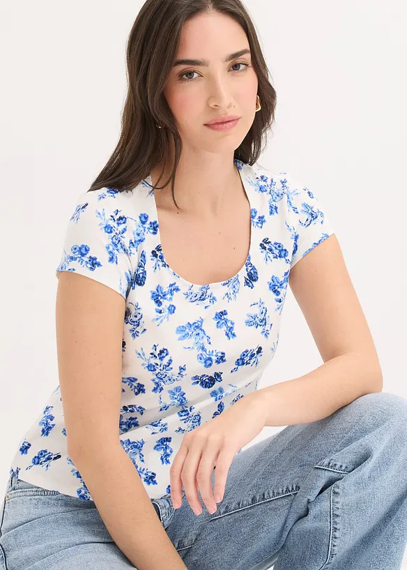 Topp i elastisk bomullsmix, bonprix