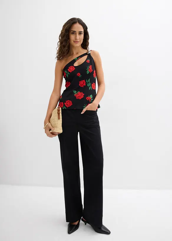 One shoulder-linne med dekorativ detalj, bonprix