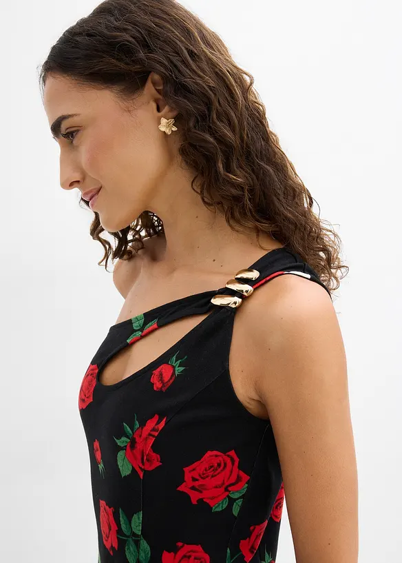 One shoulder-linne med dekorativ detalj, bonprix