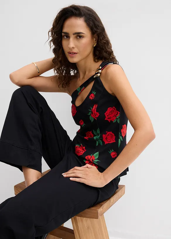 One shoulder-linne med dekorativ detalj, bonprix