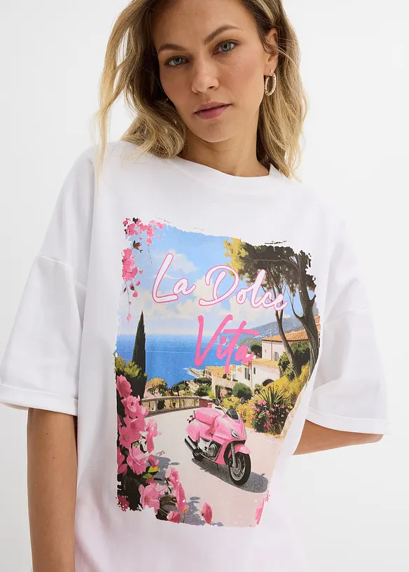 Oversizetopp av ekologisk bomull, bonprix