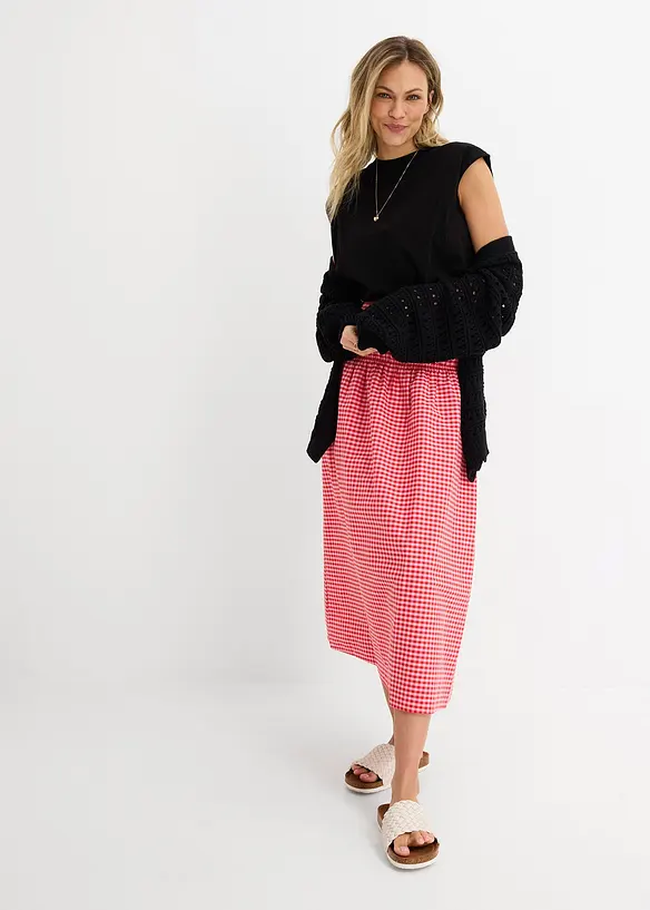 Maxikjol av elastisk bomullsmix, bonprix