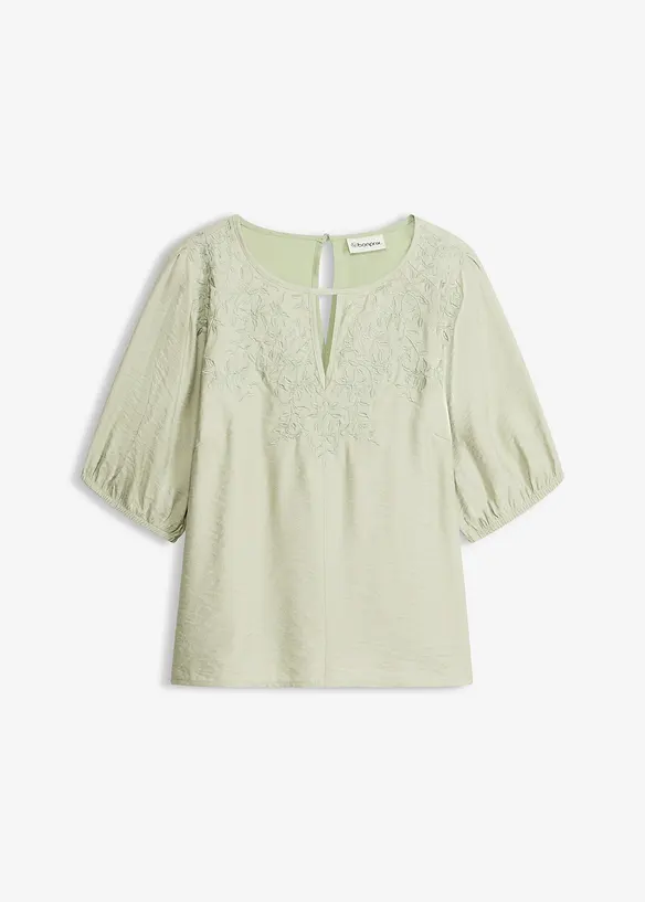 L&auml;tt transparent blustunika med broderi, bonprix