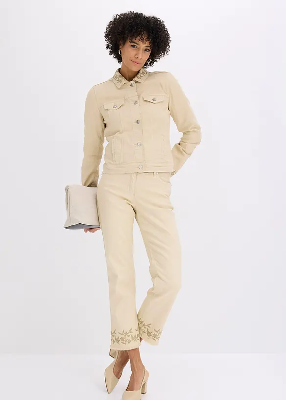 Twilljacka med broderi, bonprix