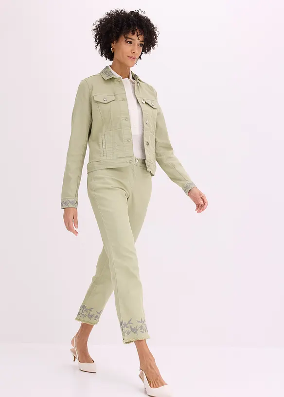 Twilljacka med broderi, bonprix