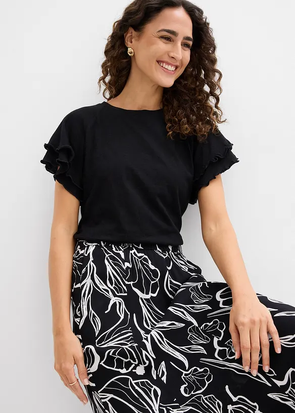 Maxikjol med krinklad effekt, bonprix