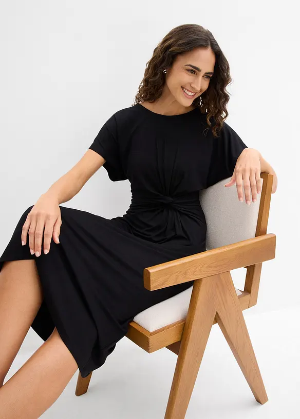 Jerseykl&auml;nning i viskosmix, bonprix