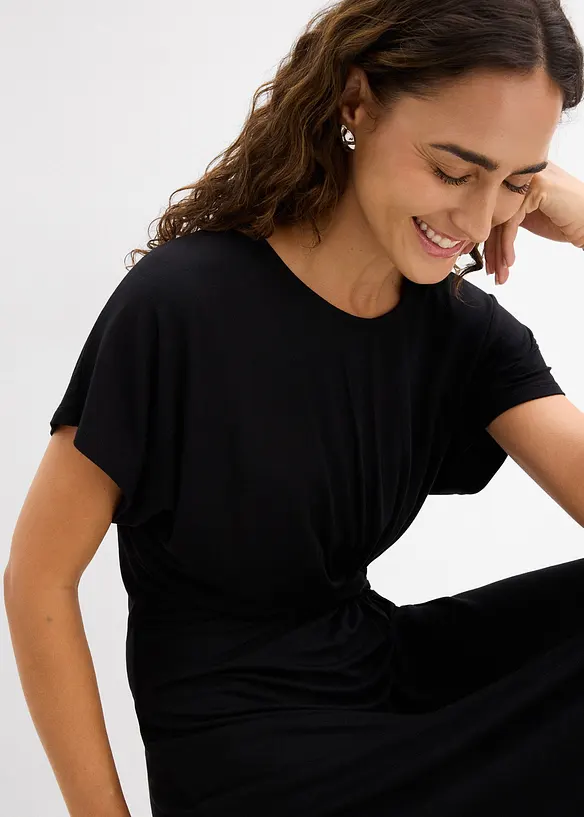 Jerseykl&auml;nning i viskosmix, bonprix