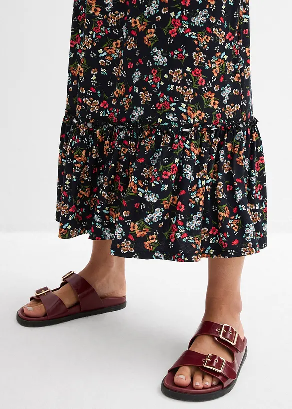 Mellanl&aring;ng jerseykl&auml;nning i viskosmix, bonprix