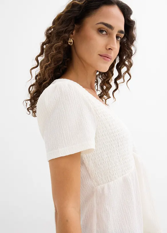 Topp i kr&auml;ppat material med struktur, bonprix