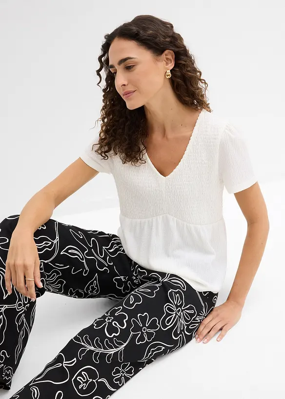 Topp i kr&auml;ppat material med struktur, bonprix