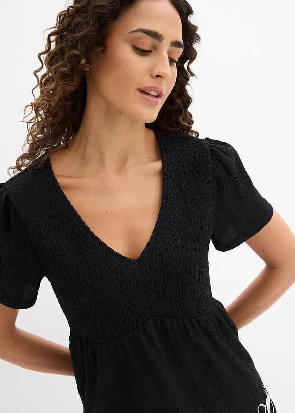 Topp i kr&auml;ppat material med struktur, bonprix