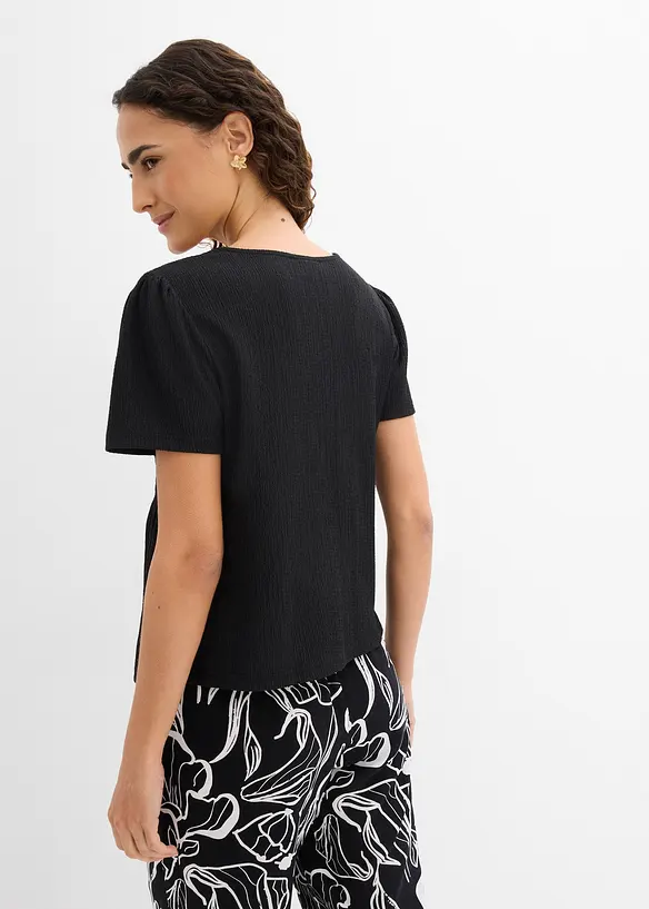 Topp i kr&auml;ppat material med struktur, bonprix