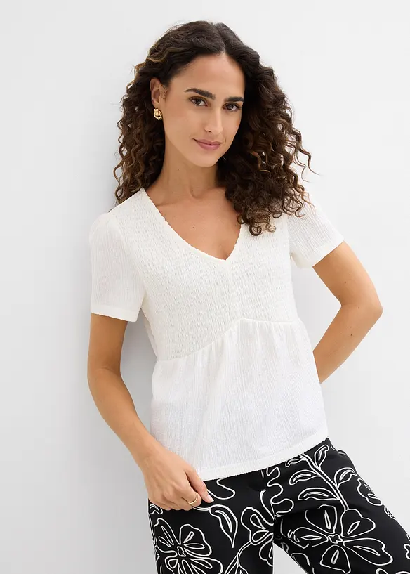 Topp i kr&auml;ppat material med struktur, bonprix