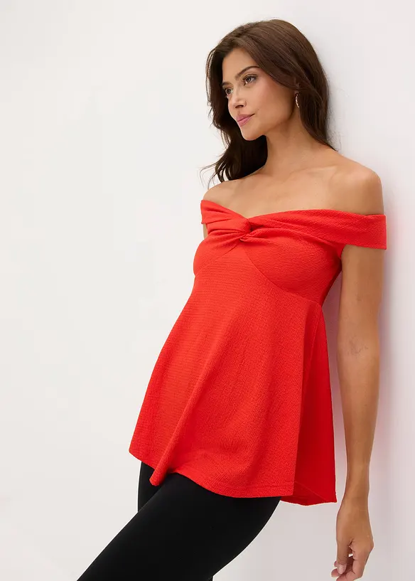 Cold shoulder-topp i material med struktur, bonprix