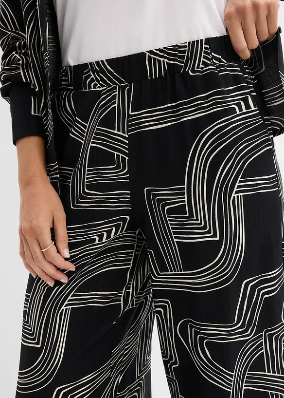 Vid byxa i viskosmix, bonprix