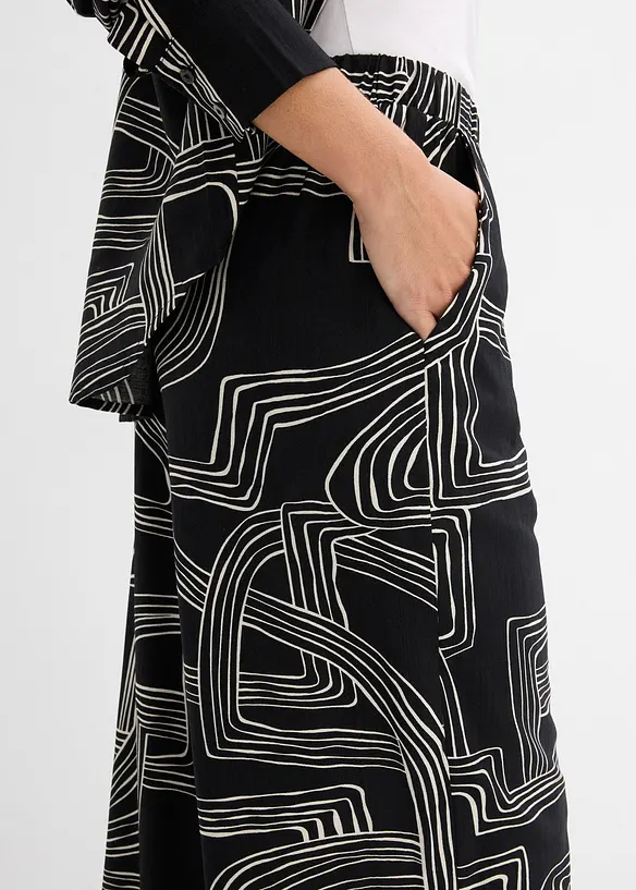 Vid byxa i viskosmix, bonprix