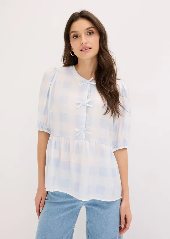 Blus med rosetter, bonprix