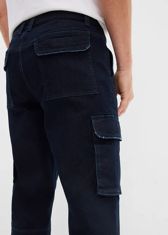 Cargo Stretch 3/4-Jeans med sk&auml;rp, Relaxed Fit, bonprix