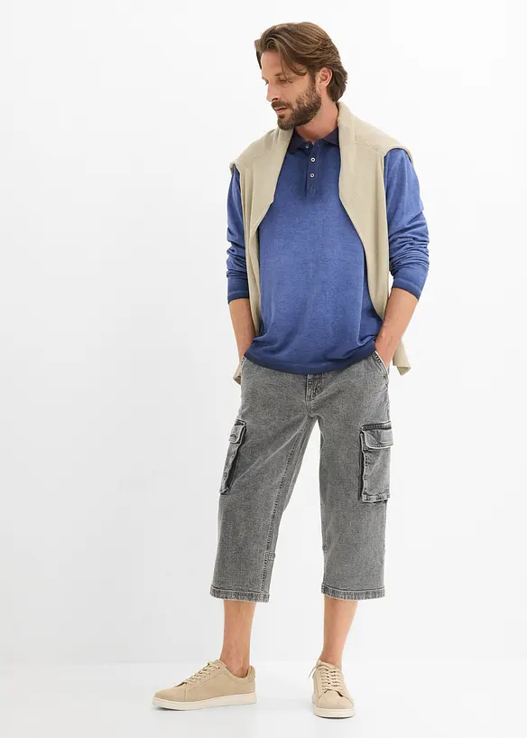Cargo Stretch 3/4-Jeans med sk&auml;rp, Relaxed Fit, bonprix