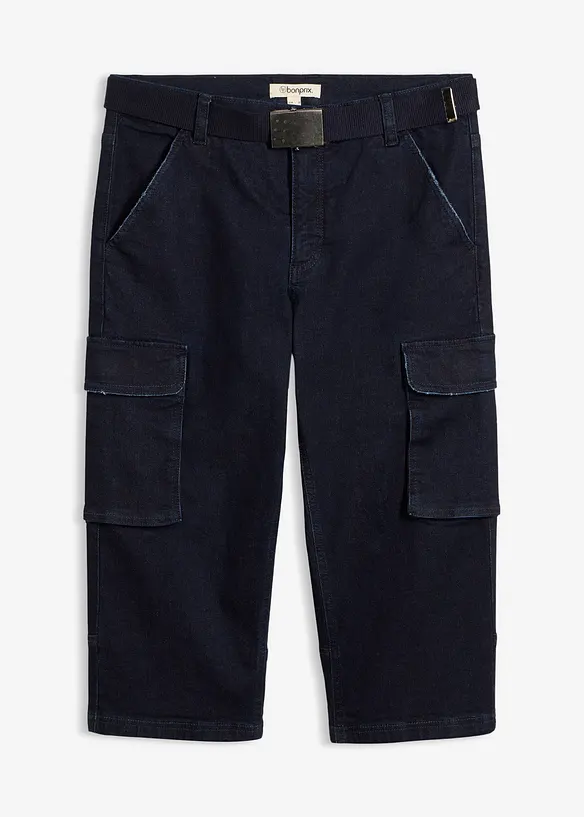 Cargo Stretch 3/4-Jeans med sk&auml;rp, Relaxed Fit, bonprix