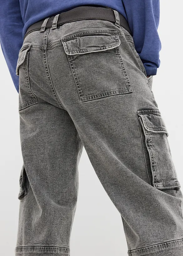 Cargo Stretch 3/4-Jeans med sk&auml;rp, Relaxed Fit, bonprix