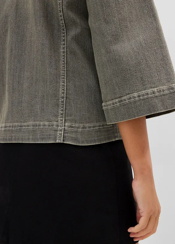 Jeansjacka med 3/4-&auml;rm, bonprix