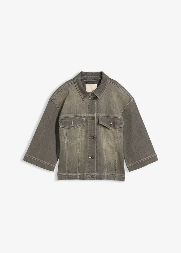 Jeansjacka med 3/4-&auml;rm, bonprix