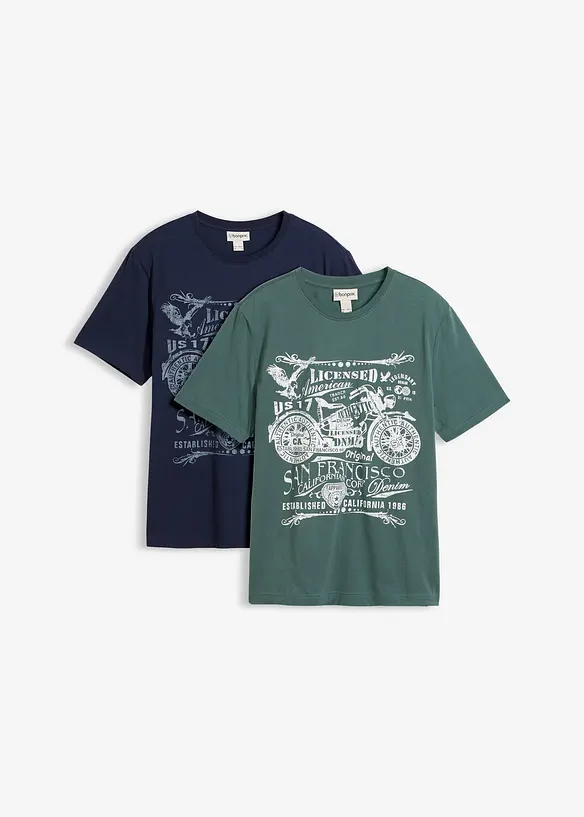 T-shirt i bomull (2-pack), bonprix