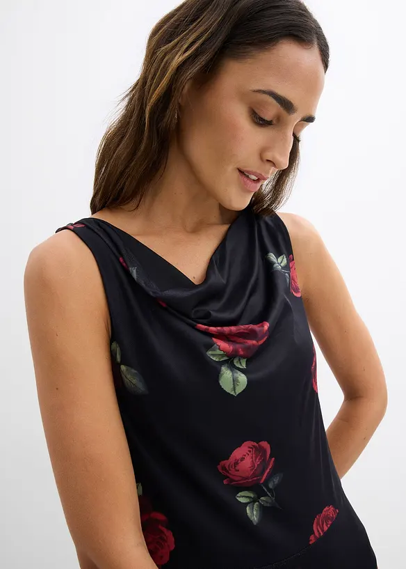 Mellanl&aring;ng kl&auml;nning i mjuk mesh, bonprix