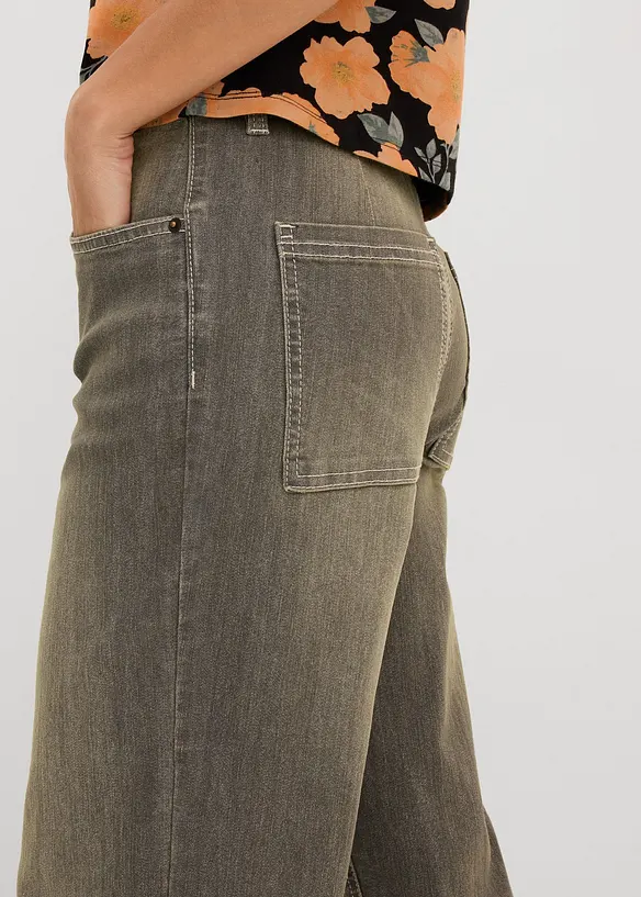 Wide Leg Jeans High Waist, cropped, bonprix