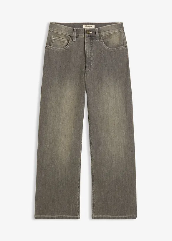 Wide Leg Jeans High Waist, cropped, bonprix