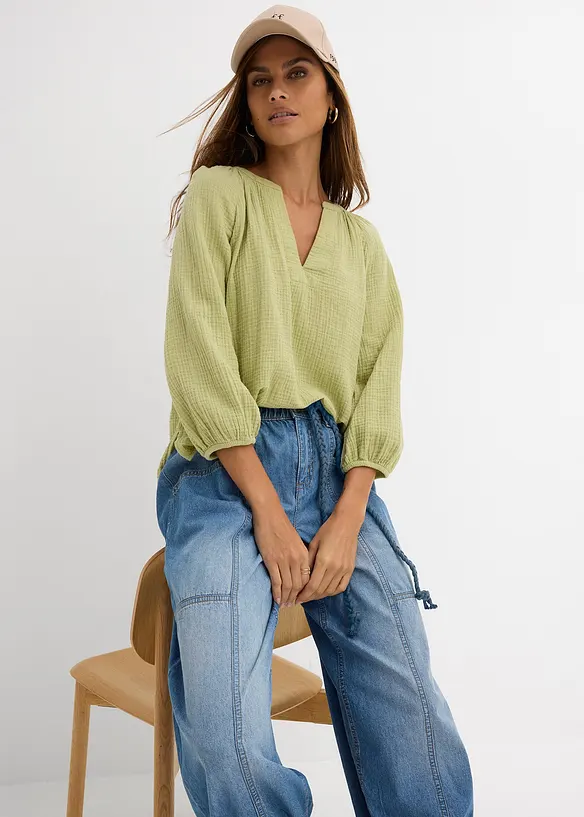 Barrel-jeans Mid Waist, res&aring;rlinning, bonprix