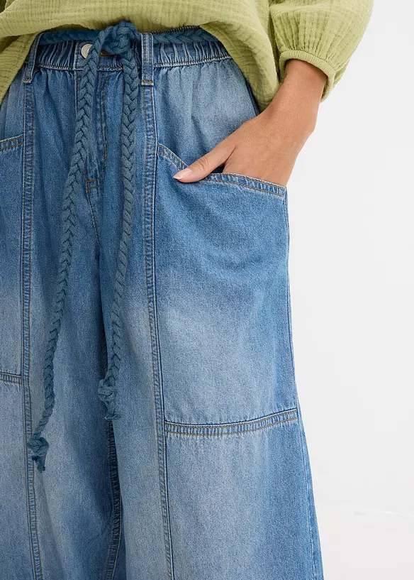 Barrel-jeans Mid Waist, res&aring;rlinning, bonprix